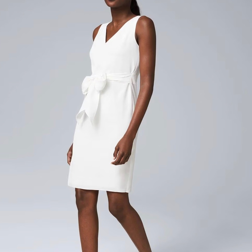 White House Black Market white dress size 6, beautiful, never worn new with tags